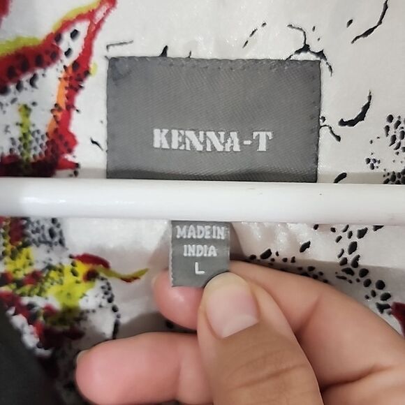 Kenna-T black leather moto ruffled leather jacket size large - Picture 2 of 11